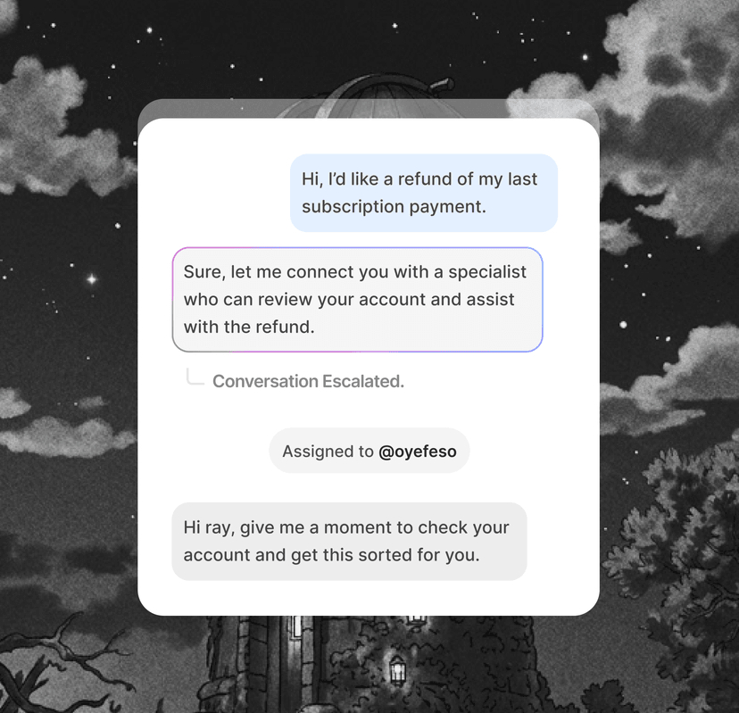 Escalates complex issues to humans